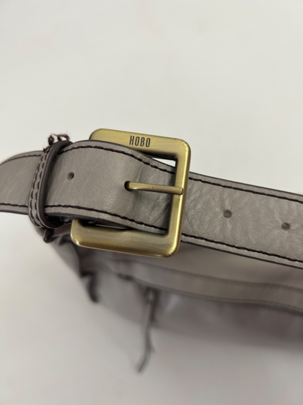 Hobo Prevail Leather Shoulder Bag in “Clay” Grey - Picture 6 of 13